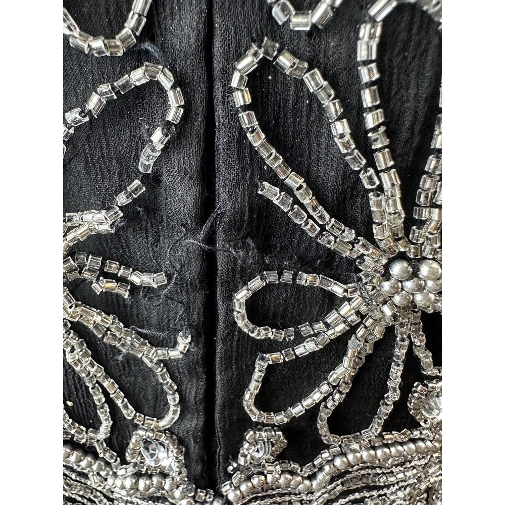 *Flawed* Vintage Laurence Kazar Silk Beaded Embellished Top Black Plus Size 3X - Picture 7 of 12